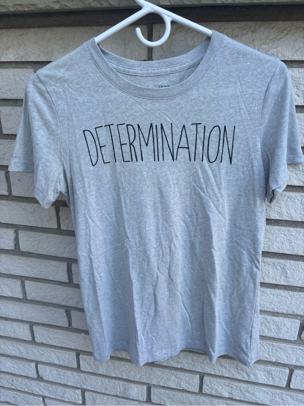 Under Armour Light Gray “Determination” Graphic T-Shirt Athletic Tee